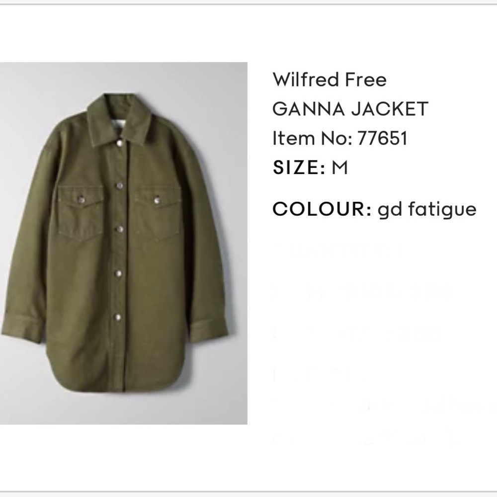 ✨HOST PICK✨ Aritzia Wilfred Free Denim Utility Ganna Jacket - GD Fatigue - Picture 8 of 8